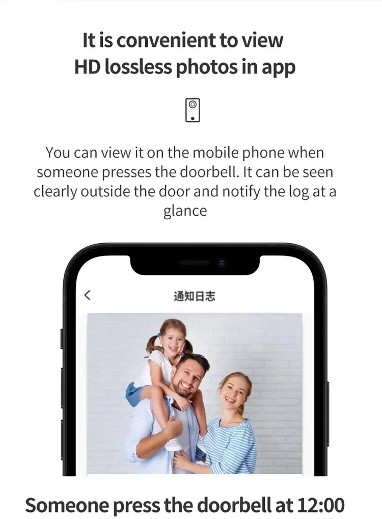 Sonnette vidéo WiFi sans fil, détails de conception