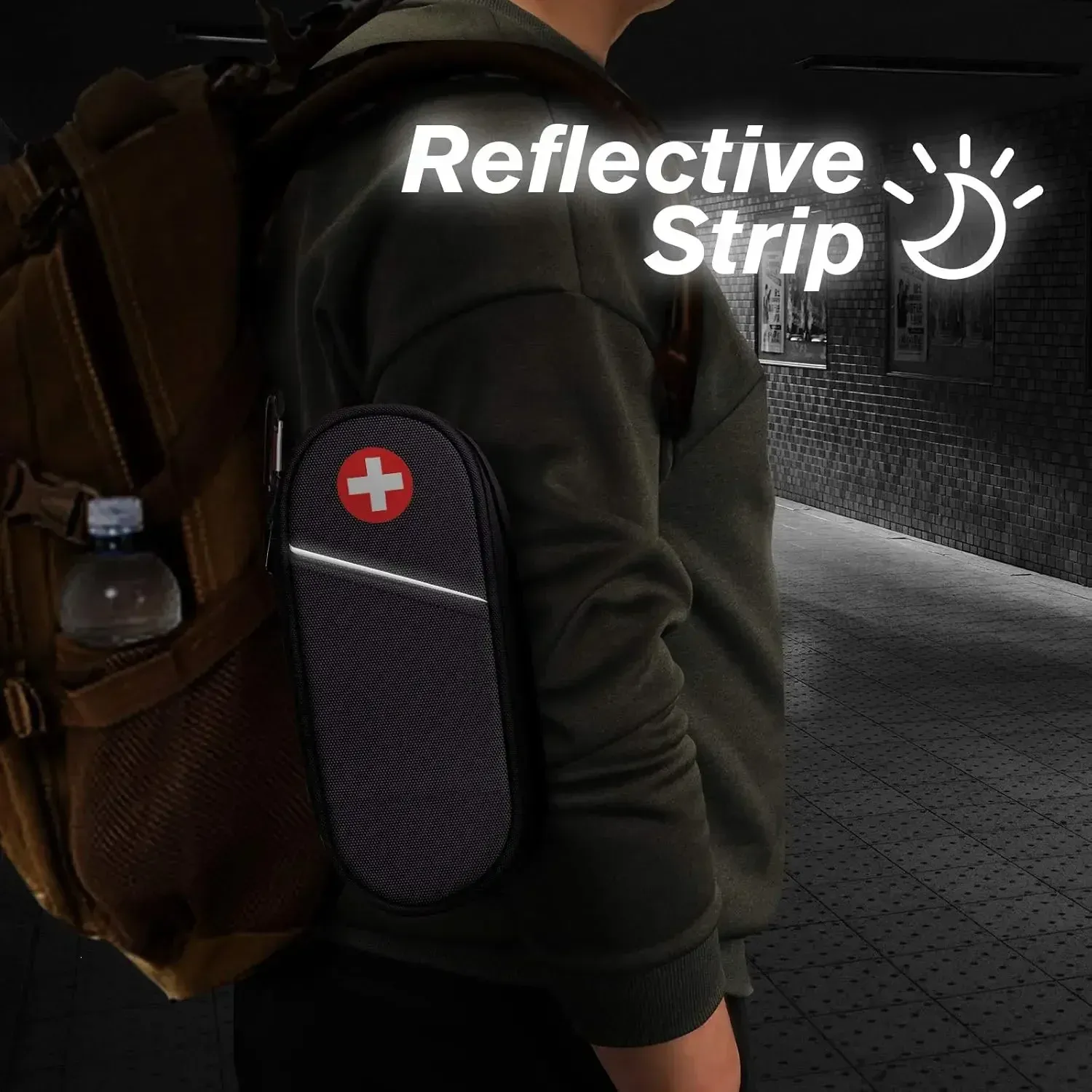 Sac organisateur de médicaments de voyage pour fournitures médicales d'urgence, avec 2 pochettes isolées pour EpiPens 4