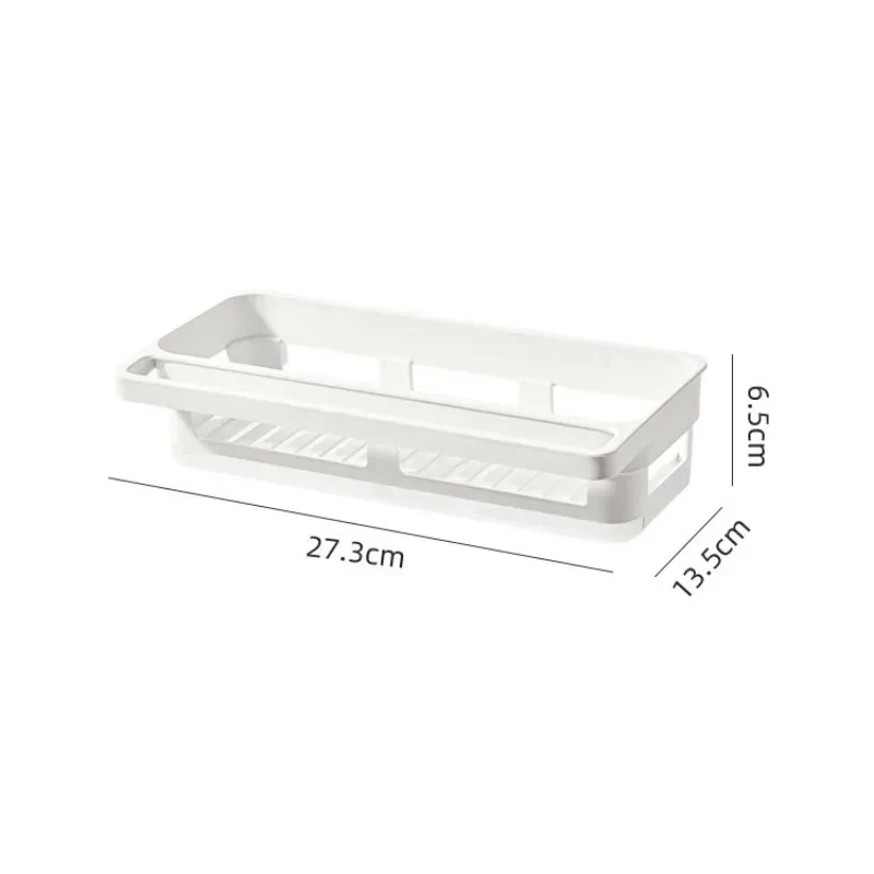 Porte-éponge pour évier de cuisine, support mural avec système d'égouttage et plateau de récupération, organisateur en plastique blanc pour plan de travail 6