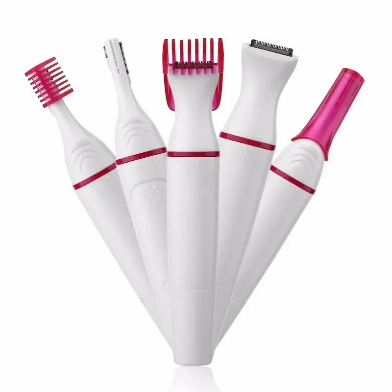Ensemble épilateur 5 en 1 pour femme : rasoir visage, rasoir sourcils et tondeuse bikini - Image 1
