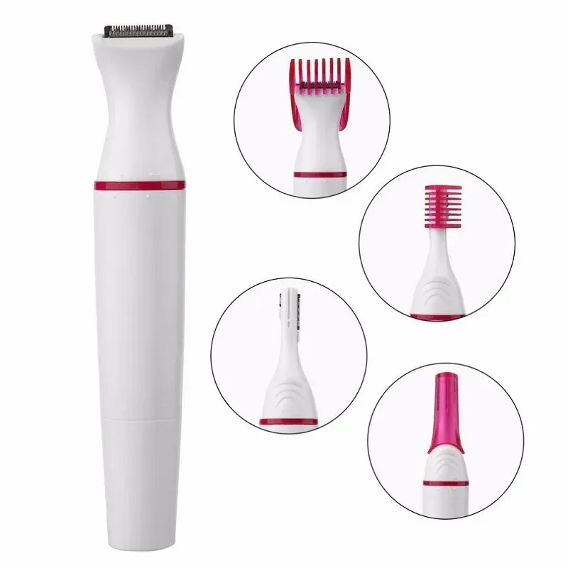 Ensemble épilateur 5 en 1 pour femme : rasoir visage, rasoir sourcils et tondeuse bikini 4