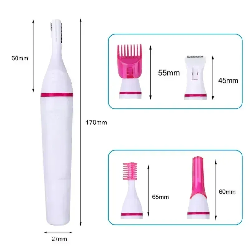 Ensemble épilateur 5 en 1 pour femme : rasoir visage, rasoir sourcils et tondeuse bikini 5