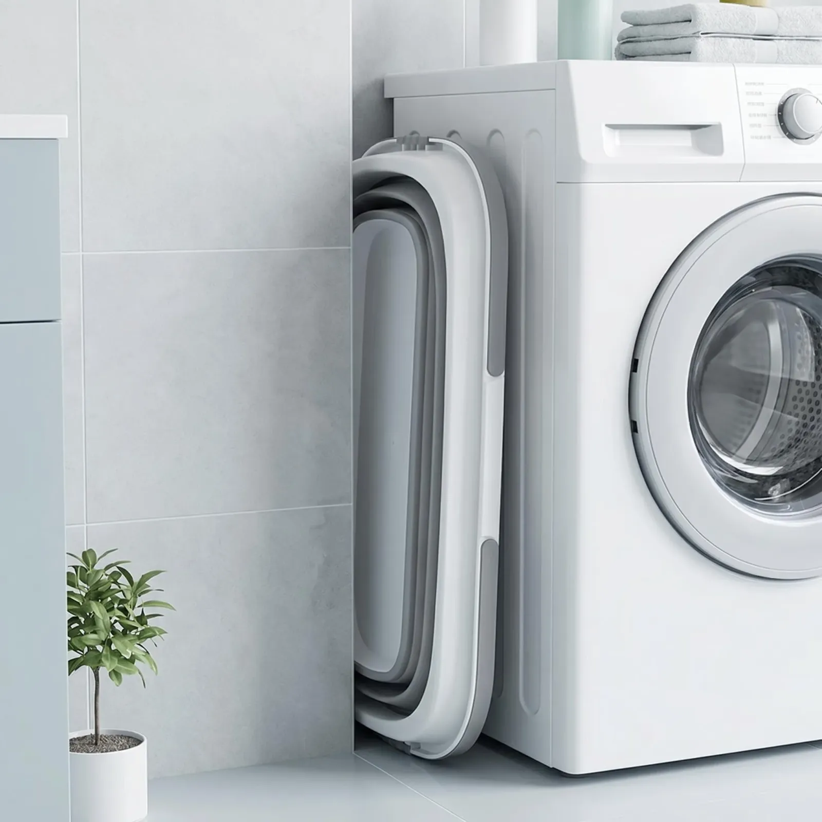 Seau pliable en rangement