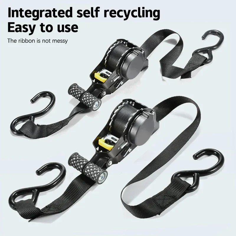 Sangle à cliquet rétractable automatique pour motos et bagages - Image 1