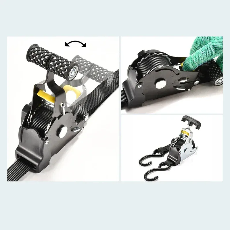 Sangle à cliquet rétractable automatique pour motos et bagages 6