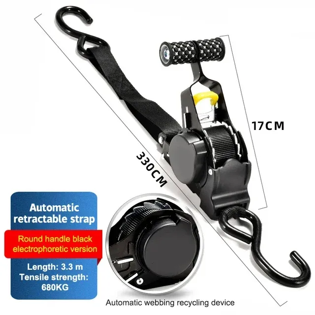 Sangle à cliquet rétractable automatique pour motos et bagages 7