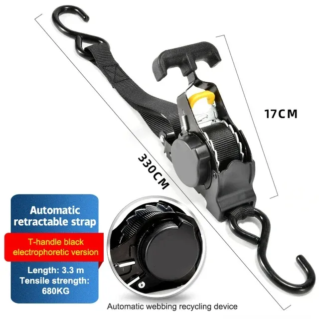 Sangle à cliquet rétractable automatique pour motos et bagages 8