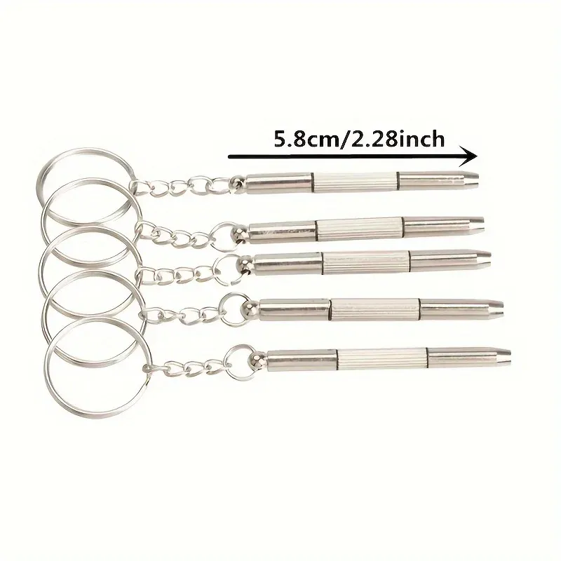 Mini tournevis à lunettes 3 en 1 avec porte-clés