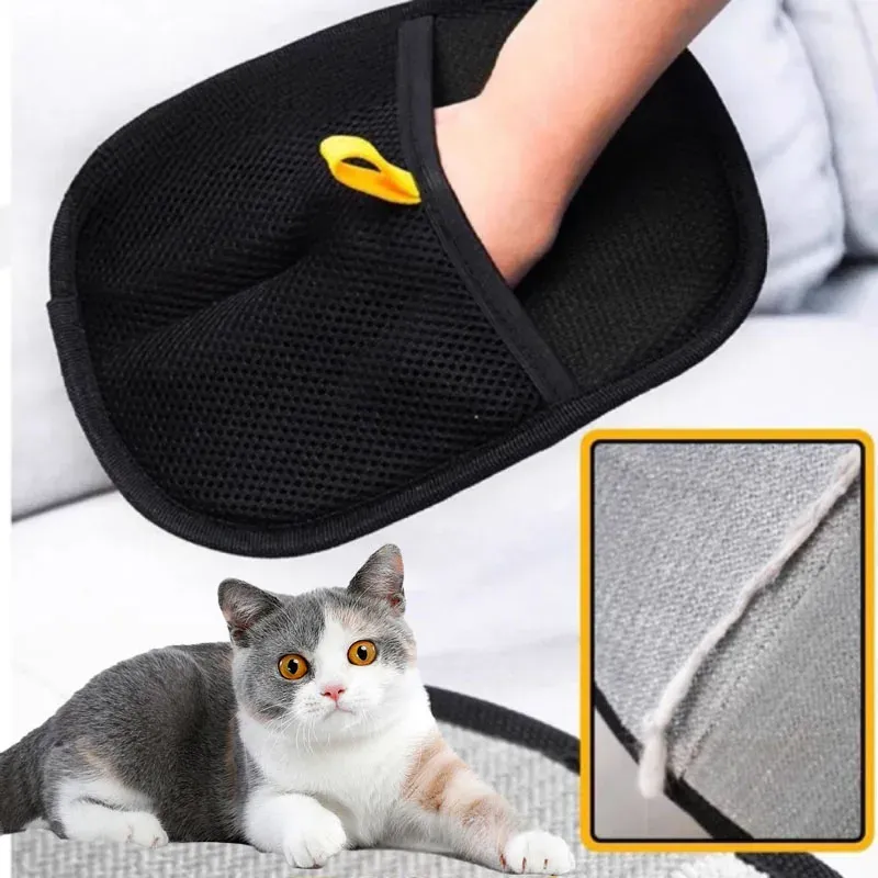 Gant de toilettage pour animaux de compagnie, idéal pour retirer les poils de chat et de chien sur les canapés, tapis et vêtements