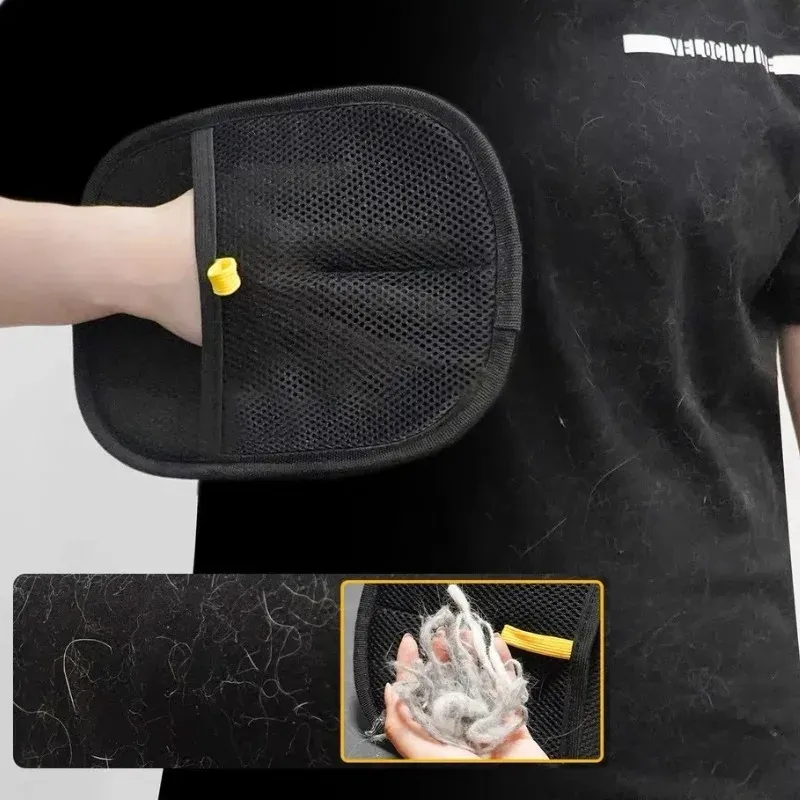 Gant de toilettage pour animaux de compagnie, idéal pour retirer les poils de chat et de chien sur les canapés, tapis et vêtements 4