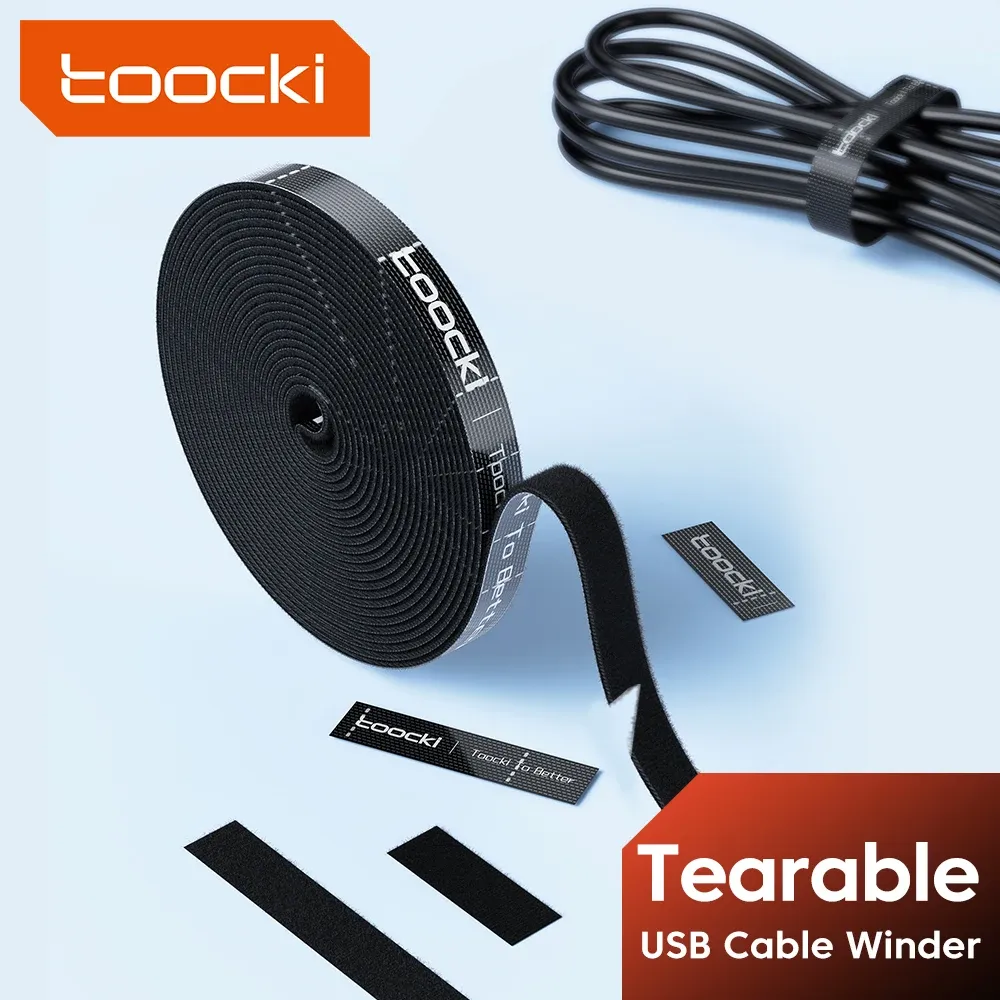 Organisateur de câbles Toocki en silicone, enrouleur et attaches pour câbles