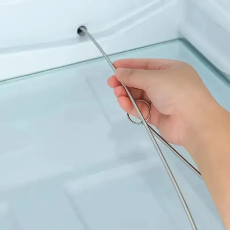 Kit de nettoyage pour vidange de réfrigérateur avec brosse longue et flexible pour tuyau d'eau 3
