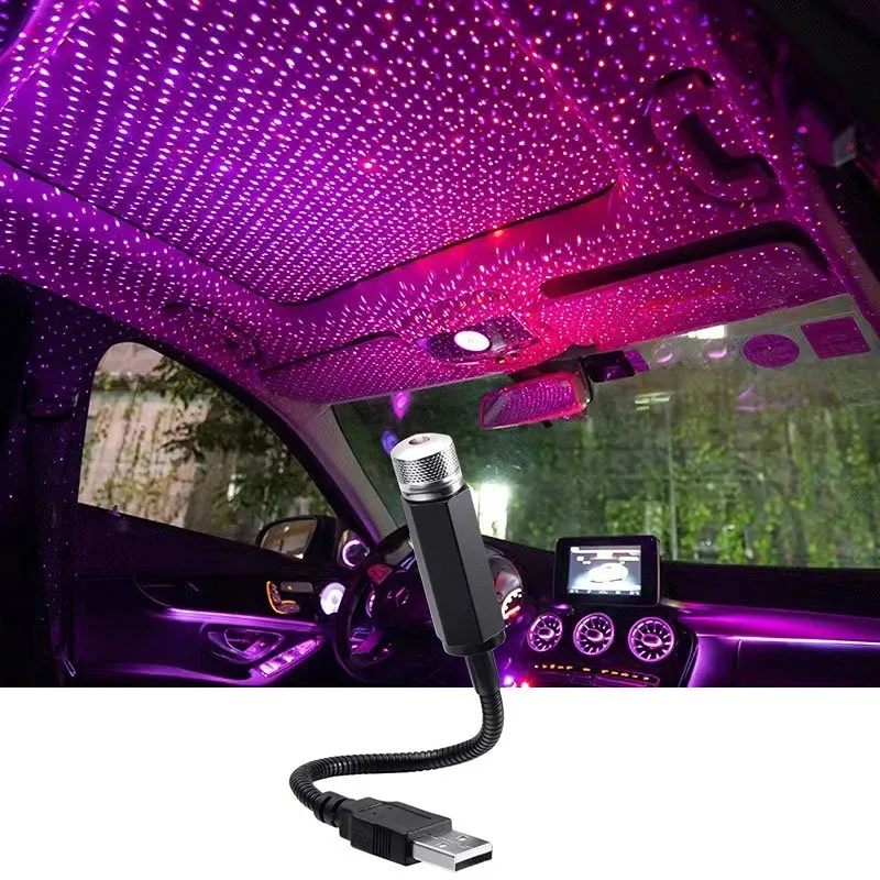 Mini projecteur LED galaxie pour plafond de voiture, rechargeable par USB, lumière d'ambiance réglable pour chambre à coucher - Image 1