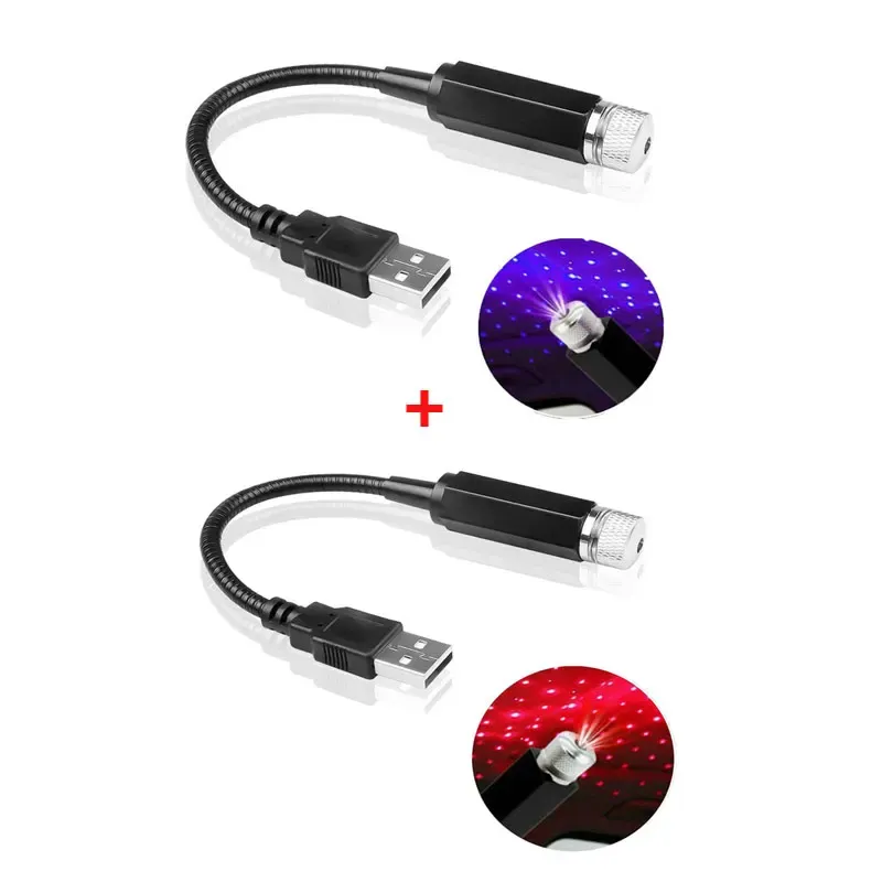 Mini projecteur LED galaxie pour plafond de voiture, rechargeable par USB, lumière d'ambiance réglable pour chambre à coucher 10