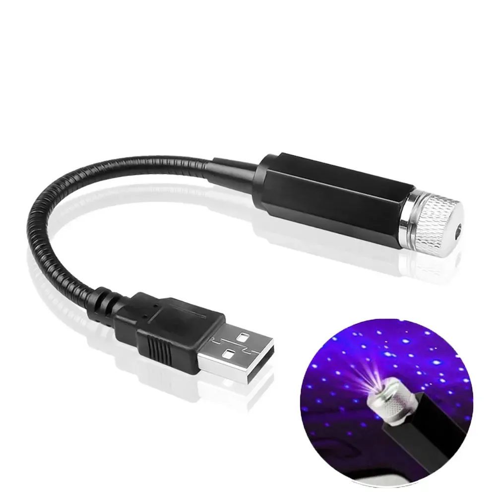 Mini projecteur LED galaxie pour plafond de voiture, rechargeable par USB, lumière d'ambiance réglable pour chambre à coucher 7