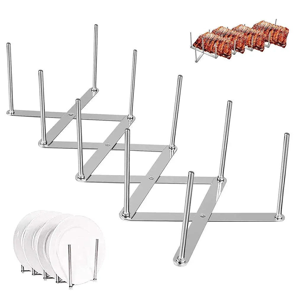 Égouttoir à vaisselle en acier inoxydable, égouttoir de cuisine réglable, porte-ustensiles pliable pour plats, tasses, casseroles et couvercles | Gain de place - Image 1