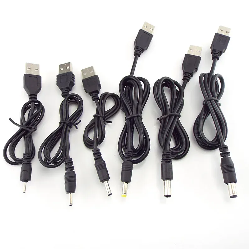 Câble d'alimentation USB vers prise DC 5 V, embouts 3,5×1,35 mm, 2,0×0,6 mm, 2,5×0,7 mm, 4,0×1,7 mm, 5,5×2,1 mm et 5,5×2,5 mm 2