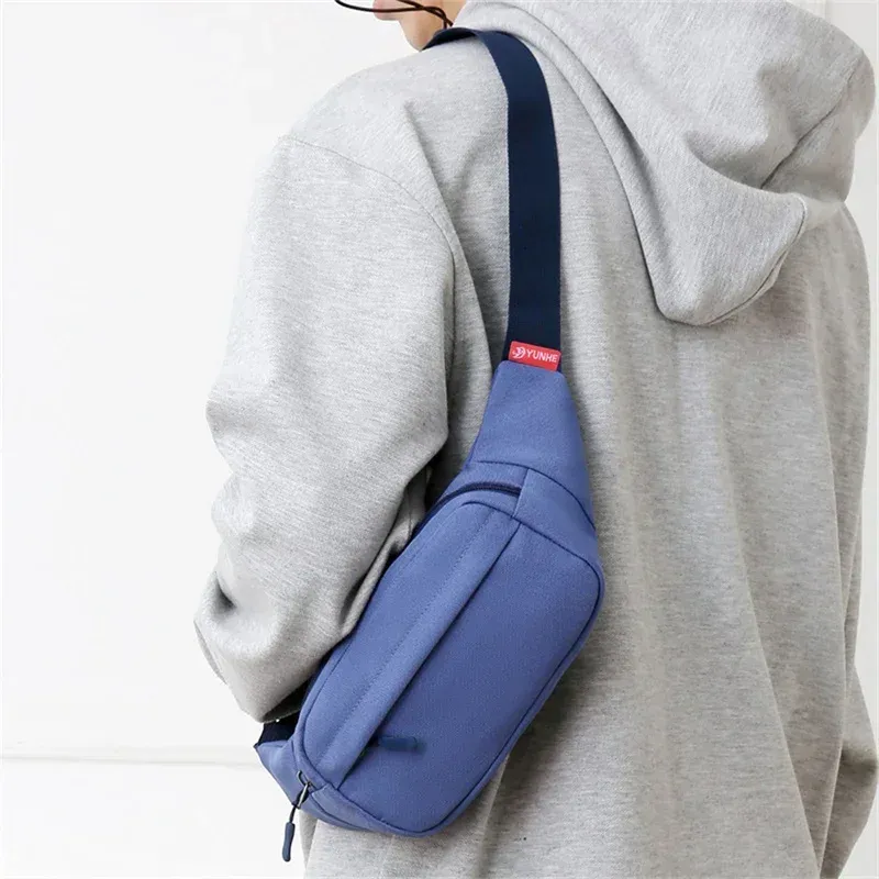 Sac banane sport unisexe 2025 pour homme et femme, petit sac de poitrine et sac bandoulière en toile décontracté pour téléphone 2