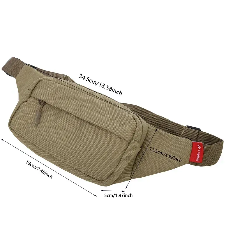 Sac banane sport unisexe 2025 pour homme et femme, petit sac de poitrine et sac bandoulière en toile décontracté pour téléphone 6