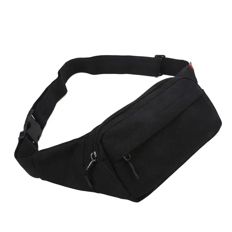 Sac banane unisexe noir, vue latérale