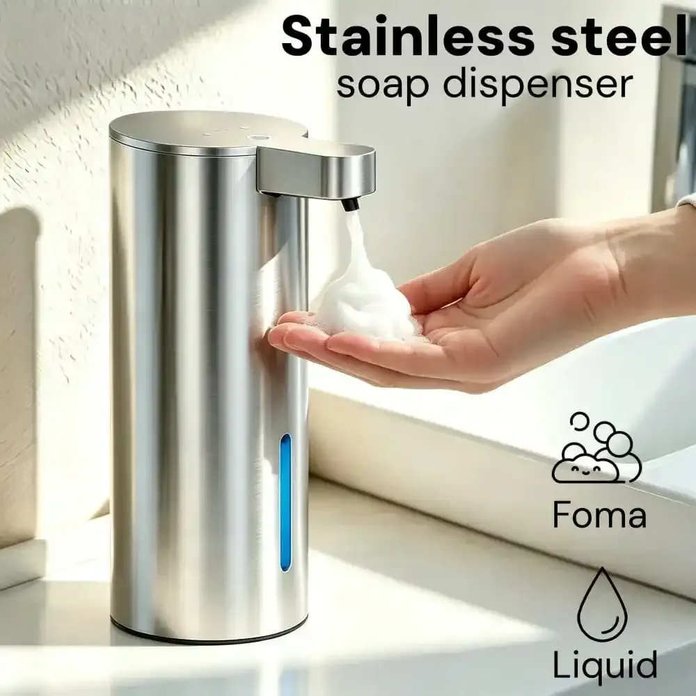 Distributeur de savon en acier inoxydable au design moderne