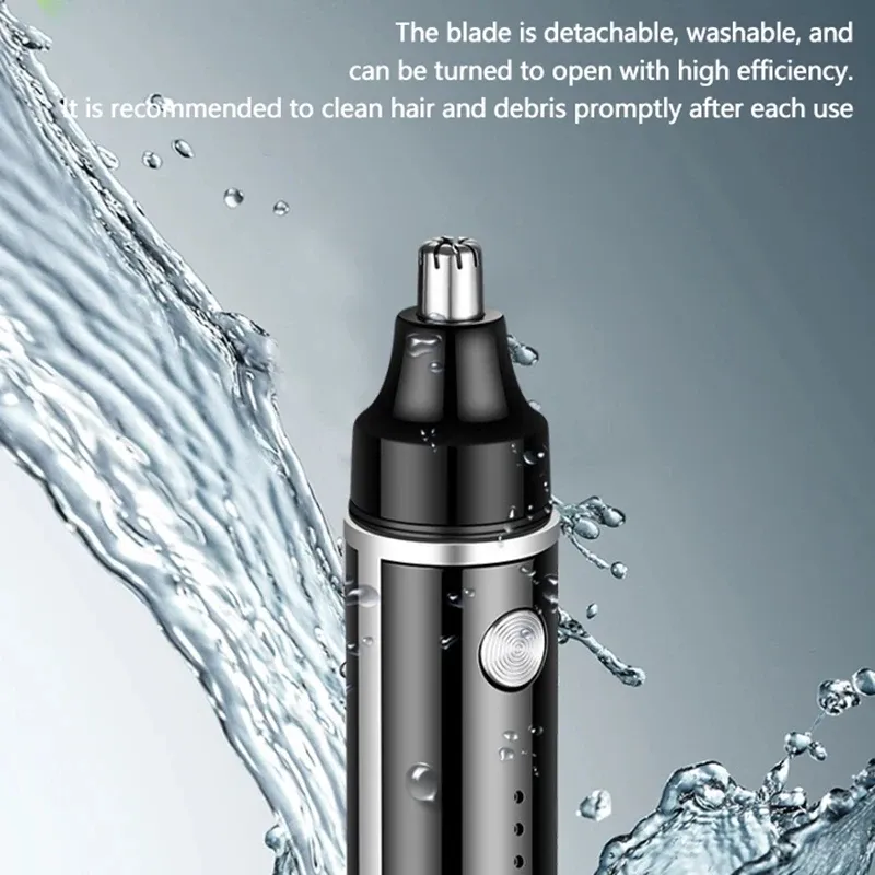 Tondeuse à poils de nez rechargeable avec écran LED, mini rasoir électrique étanche et indolore pour le nez et les oreilles, format portable pour hommes 4
