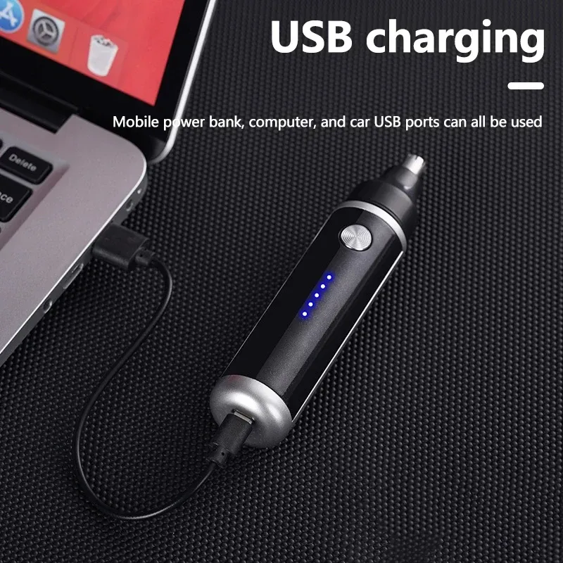 Tondeuse à poils de nez rechargeable avec écran LED, mini rasoir électrique étanche et indolore pour le nez et les oreilles, format portable pour hommes 5