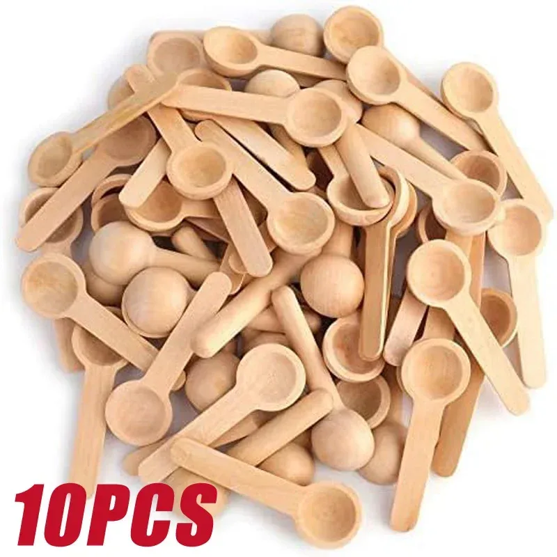 Petites cuillères d'assaisonnement de cuisine, cuillères à mesurer en bois pour miel, café, sel et épices, ensemble de 3 à 10 pièces - Image 1