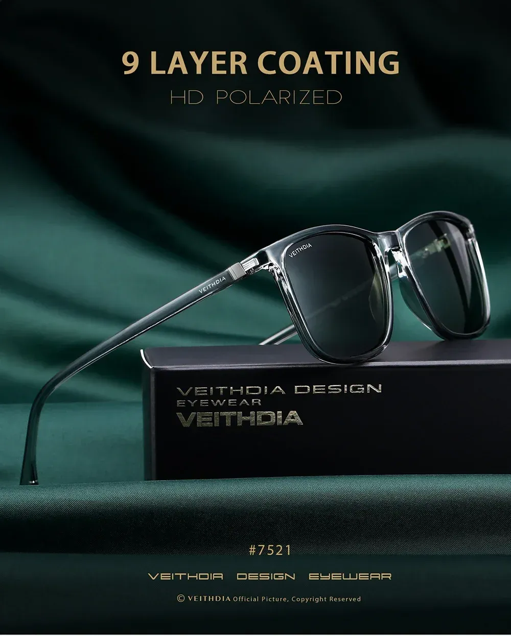 Lunettes de soleil rétro unisexes, vue d'ensemble