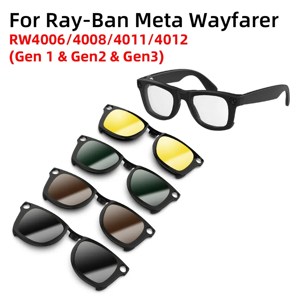 HIBLOKS – Lunettes de soleil polarisées à clipser pour Ray-Ban Meta Wayfarer GEN 1, GEN 2 et GEN 3, modèles RW4011, RW4012, RW4008 et RW4006 - Image 1