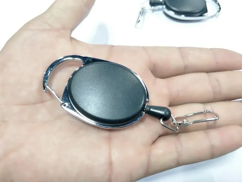 Porte-badge rétractable en alliage de zinc et ABS avec cordon d'identification, porte-clés et porte-carte nominative 4