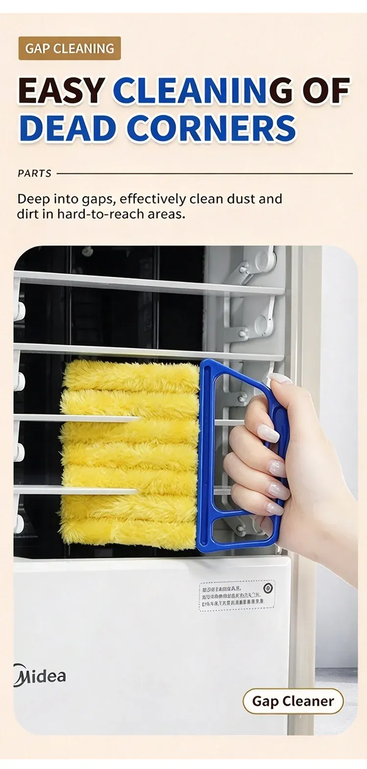 Brosse de nettoyage pour stores en situation