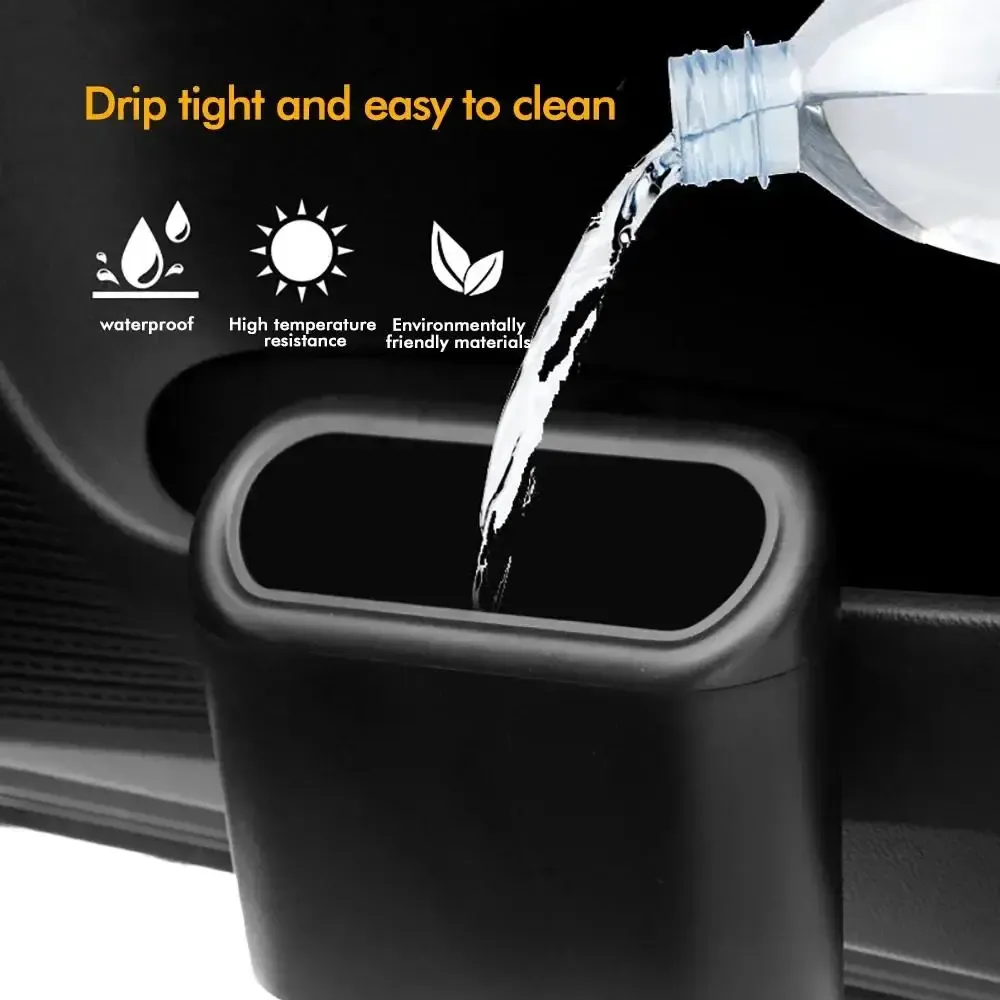 Poubelle de voiture avec couvercle, petite poubelle anti-fuite pour véhicule, accessoire auto, 1 pièce 5