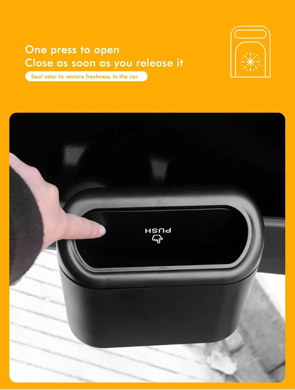 Poubelle de voiture avec couvercle, vue 7