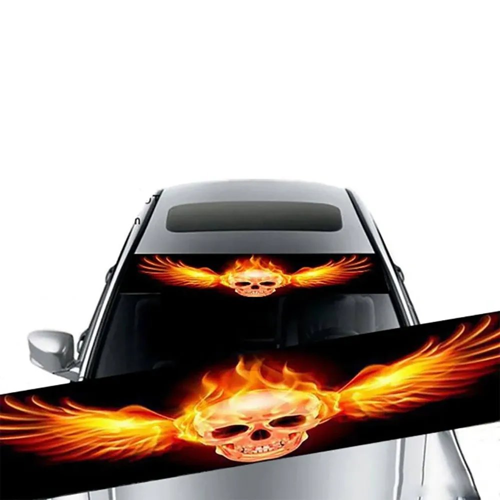 Autocollants décoratifs 3D en vinyle pour pare-soleil et pare-brise avant de voiture 14