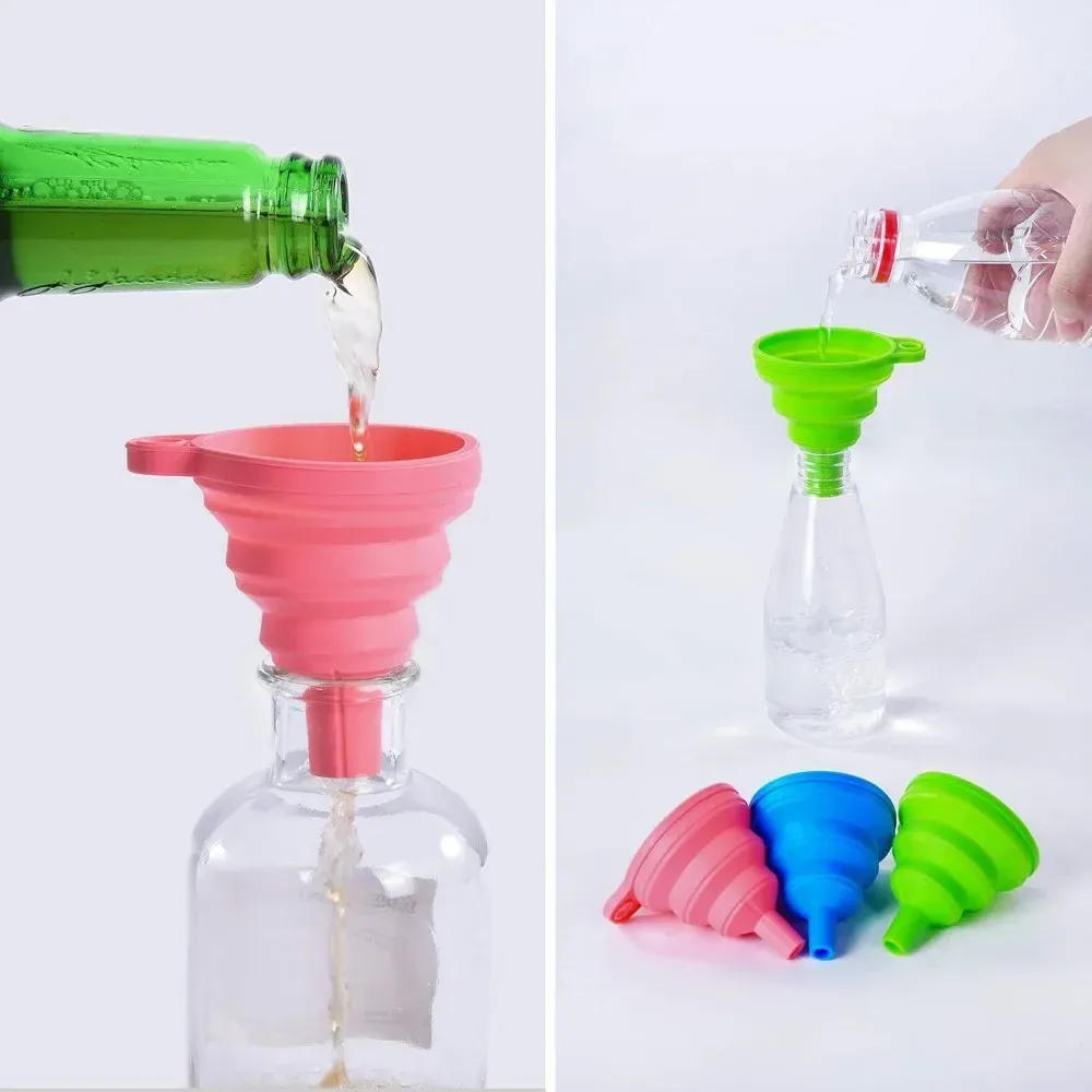 Entonnoir en silicone pliable, rangement