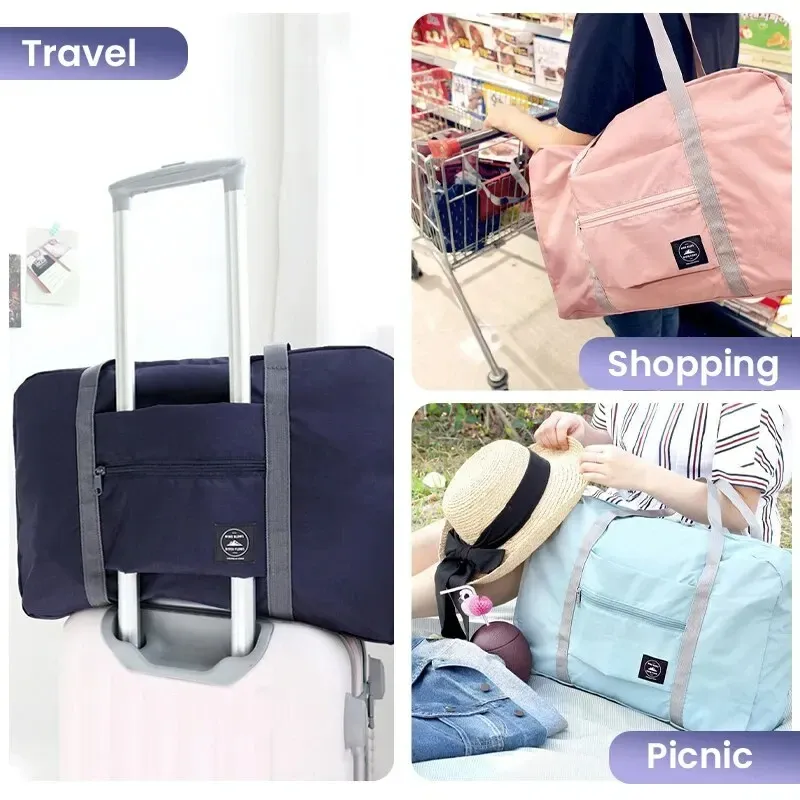 Sac de voyage pliable compatible bagage cabine, léger et grande capacité, pour femme et fille 5