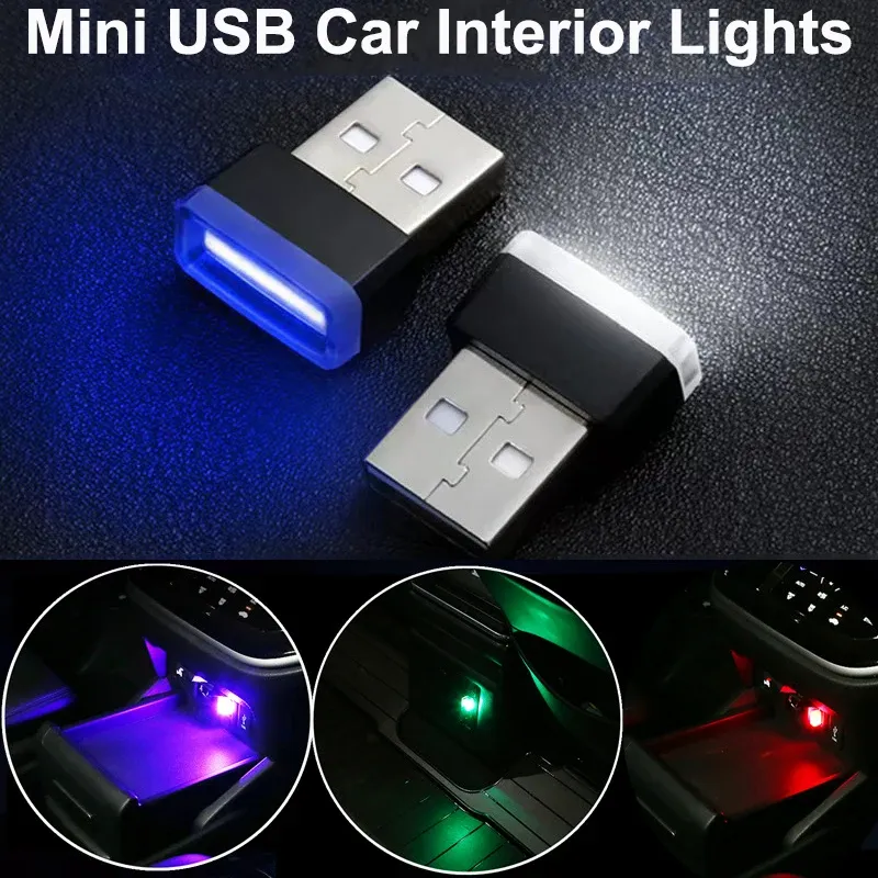 Lumière LED USB pour voiture, éclairage d'ambiance intérieur automobile, décoration intérieure, universel, plug and play