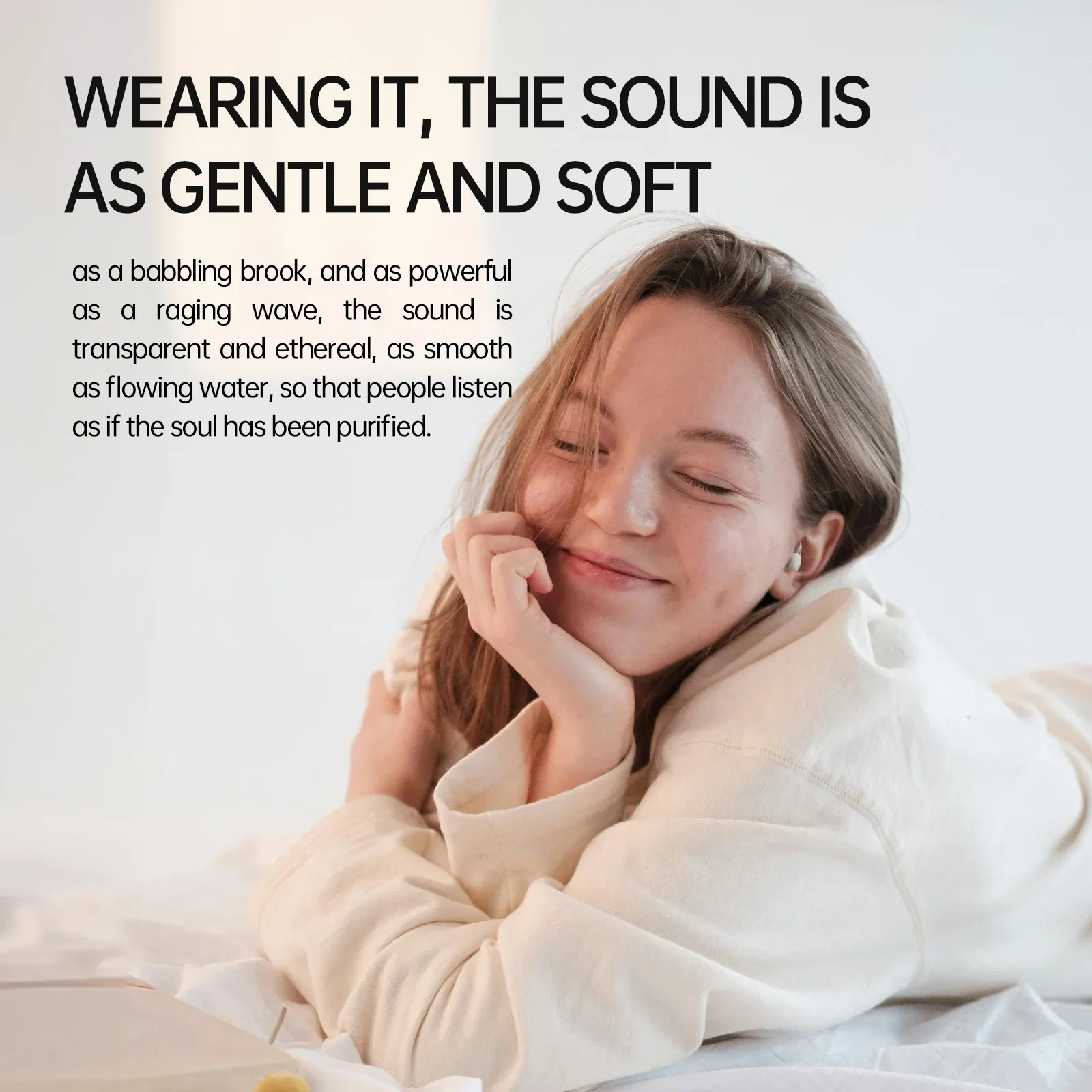 Écouteurs intra-auriculaires invisibles Meet 50 Sleep, mini-casque sport stéréo Bluetooth 5.3 à réduction de bruit 5