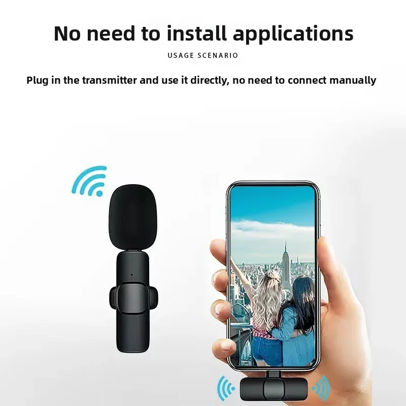 Microphone cravate sans fil en situation d'utilisation
