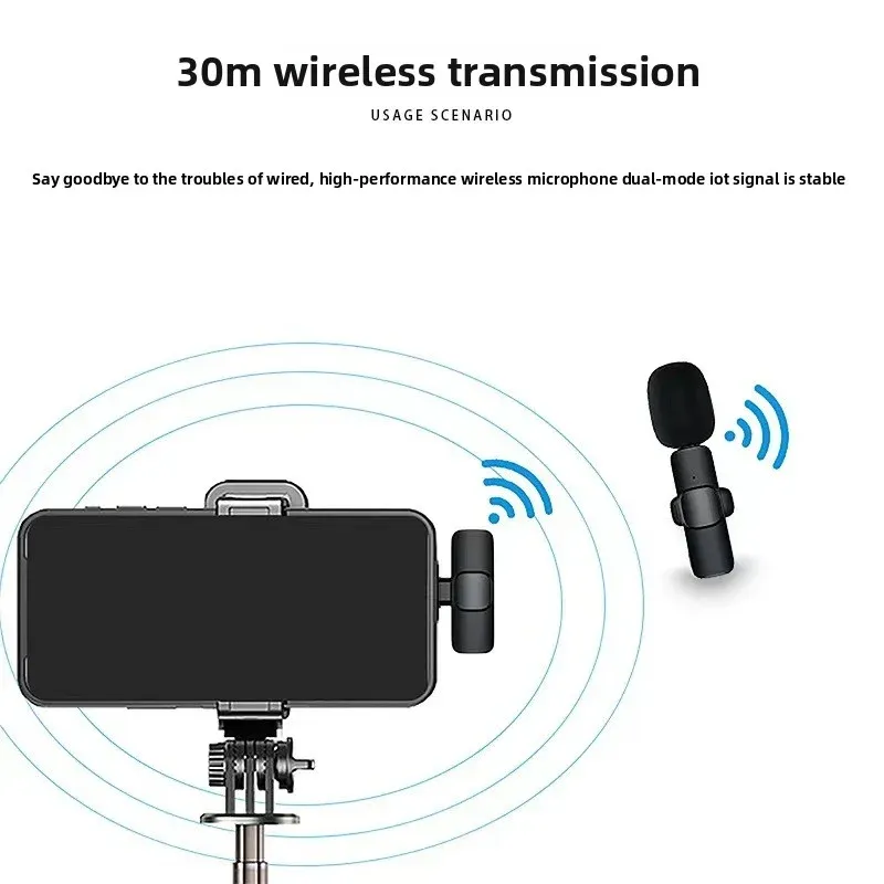 Microphone cravate sans fil, détail du clip et du design