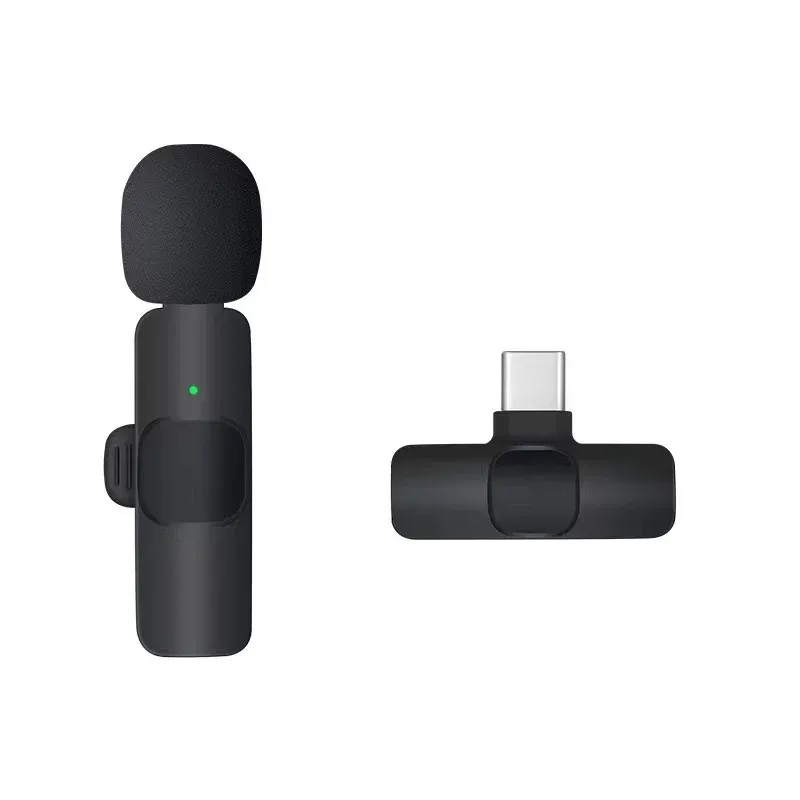 Microphone-cravate sans fil 2.4 GHz pour téléphone, avec réduction de bruit, surveillance audio et réverbération, idéal pour la diffusion en direct 8