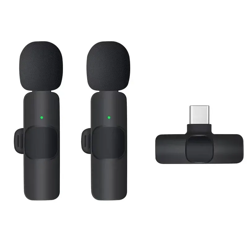 Microphone-cravate sans fil 2.4 GHz pour téléphone, avec réduction de bruit, surveillance audio et réverbération, idéal pour la diffusion en direct 7