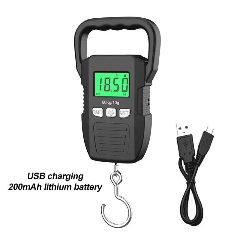 Balance numérique portable 60 kg / 10 g pour bagages, à suspendre, rechargeable par USB, mesure haute précision 7