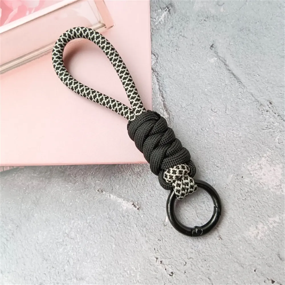 Porte-clés tressé à la main pour téléphone portable, dragonne en corde anti-perte, porte-clés de voiture pour homme et femme 15