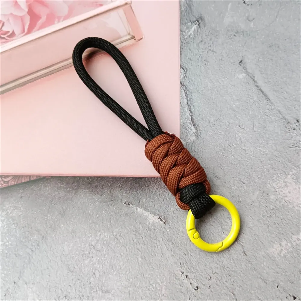 Porte-clés tressé à la main pour téléphone portable, dragonne en corde anti-perte, porte-clés de voiture pour homme et femme 16