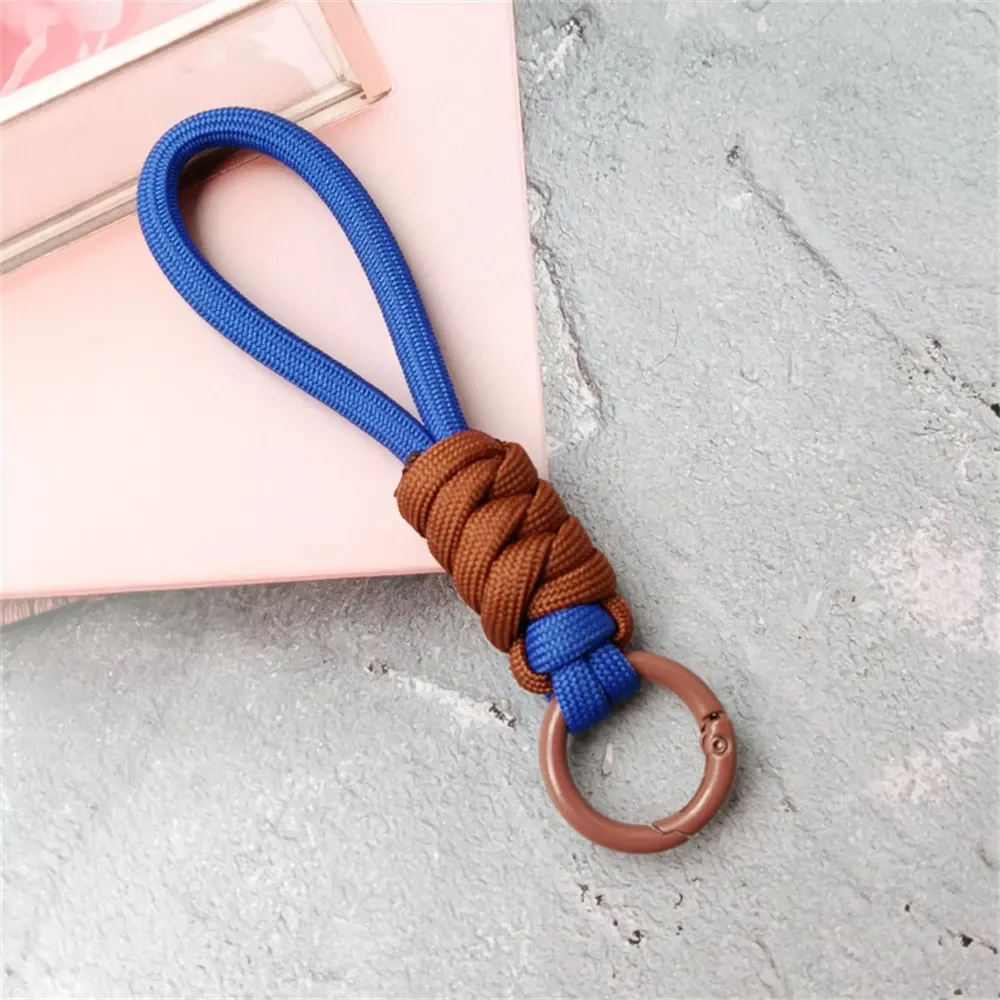 Porte-clés tressé à la main pour téléphone portable, dragonne en corde anti-perte, porte-clés de voiture pour homme et femme 21