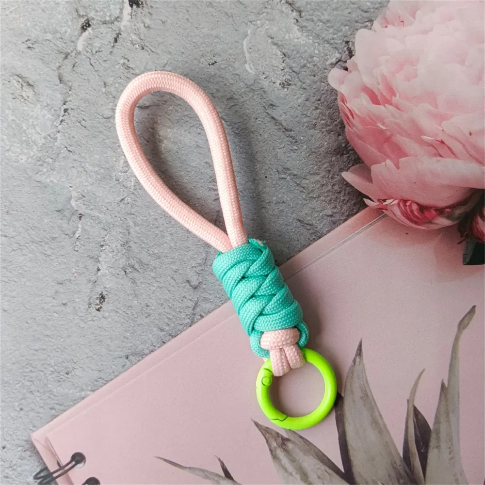 Porte-clés tressé à la main pour téléphone portable, dragonne en corde anti-perte, porte-clés de voiture pour homme et femme 8