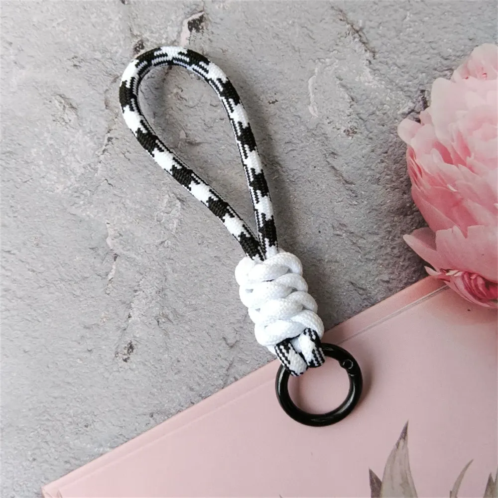 Porte-clés tressé à la main pour téléphone portable, dragonne en corde anti-perte, porte-clés de voiture pour homme et femme 11