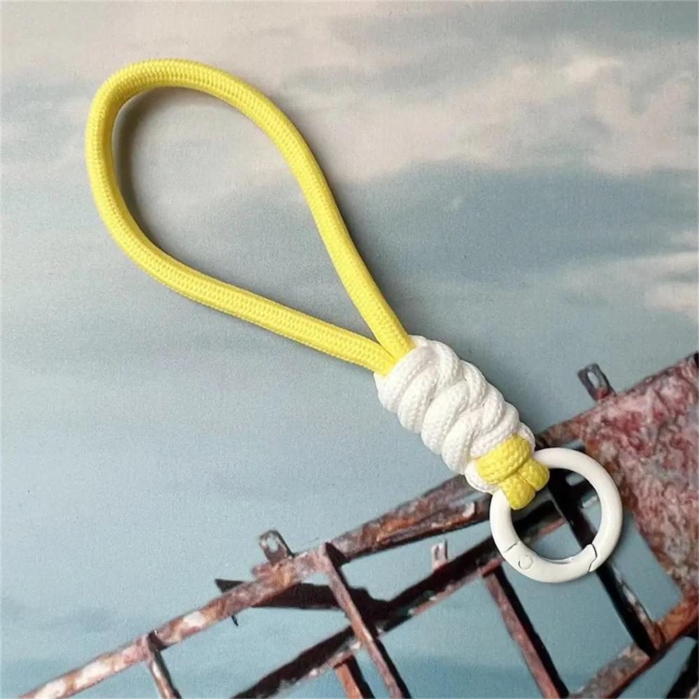Porte-clés tressé à la main pour téléphone portable, dragonne en corde anti-perte, porte-clés de voiture pour homme et femme 24